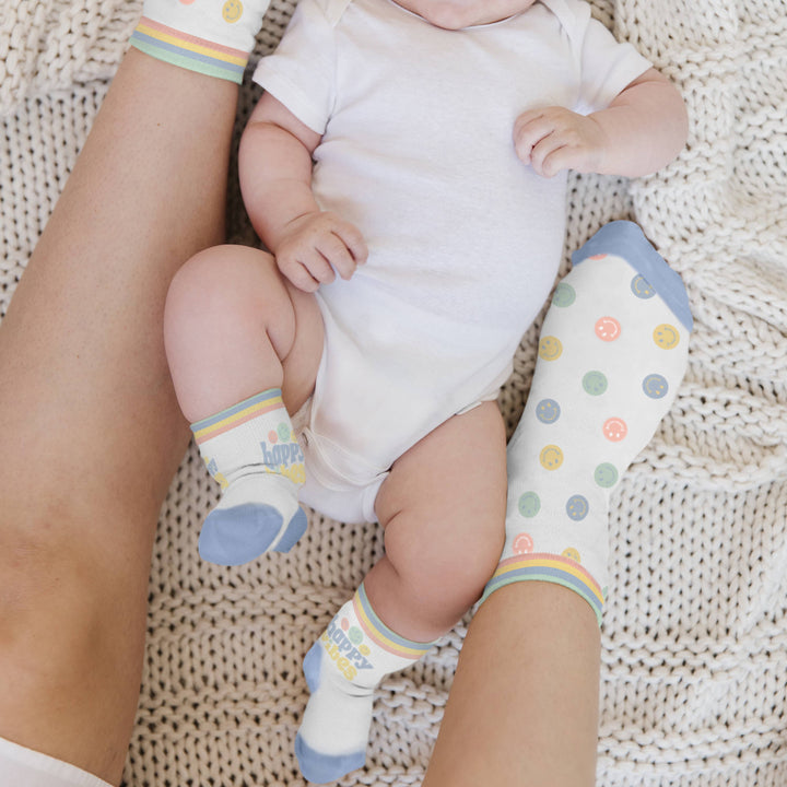JuJuBe Mama & Me Socks Set Happy Baby Vibes