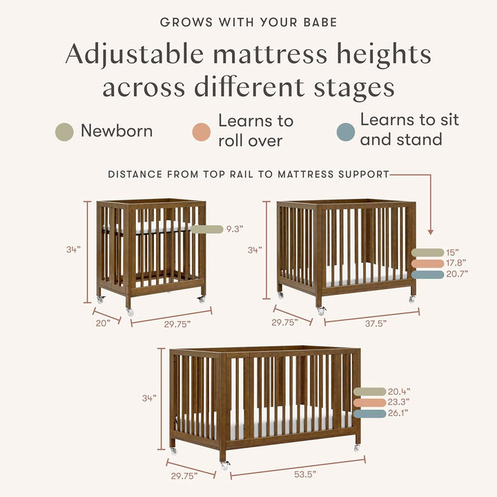 Babyletto Rolli 9-in-1 Convertible All-Stages Crib  to Full Bed with Bassinet & Toddler Bed Conversion Kits