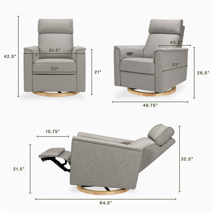Namesake Willa Plus Power Glider Recliner w/Power Headrest