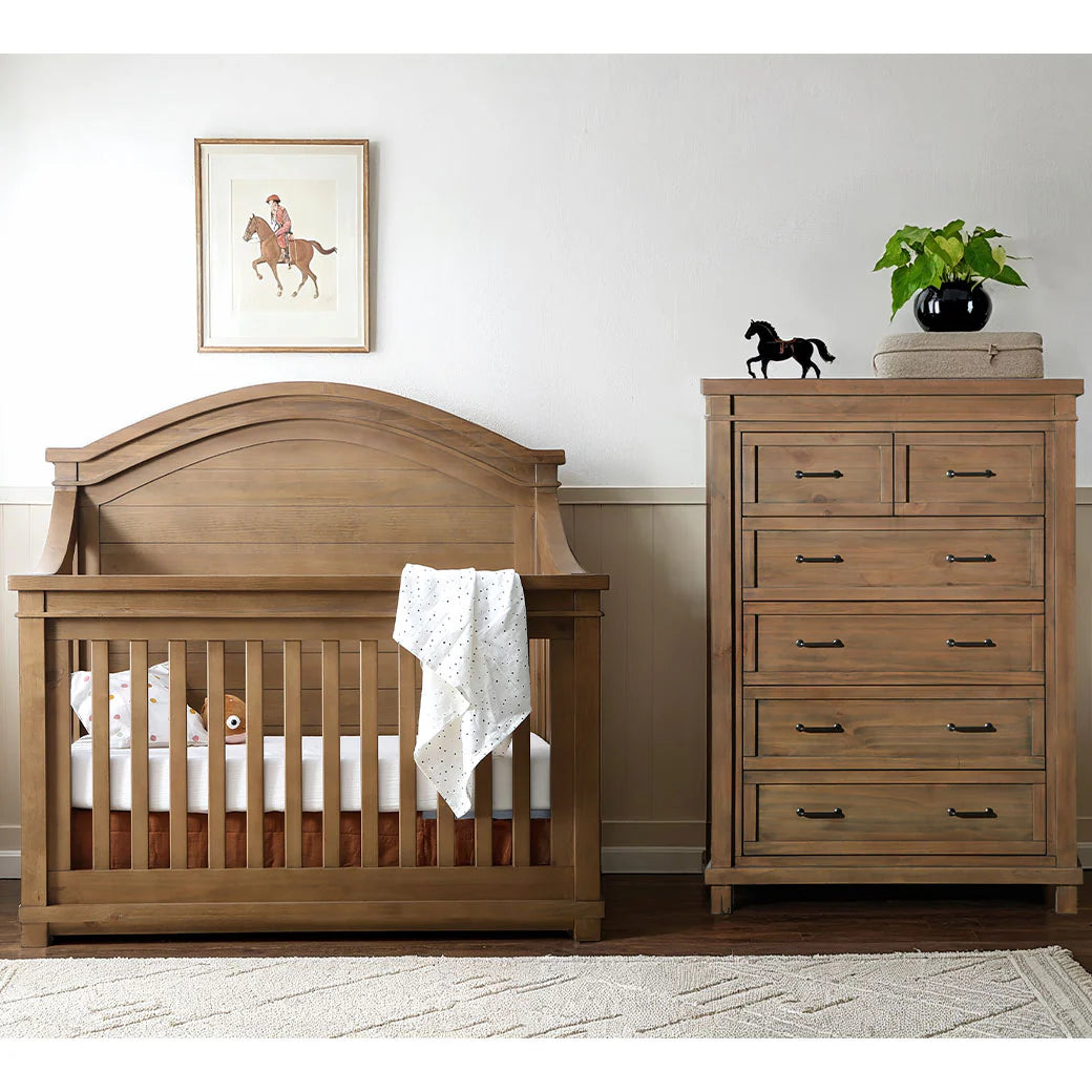 Baby Appleseed Rowan Arch Top Convertible Crib - Sandwash