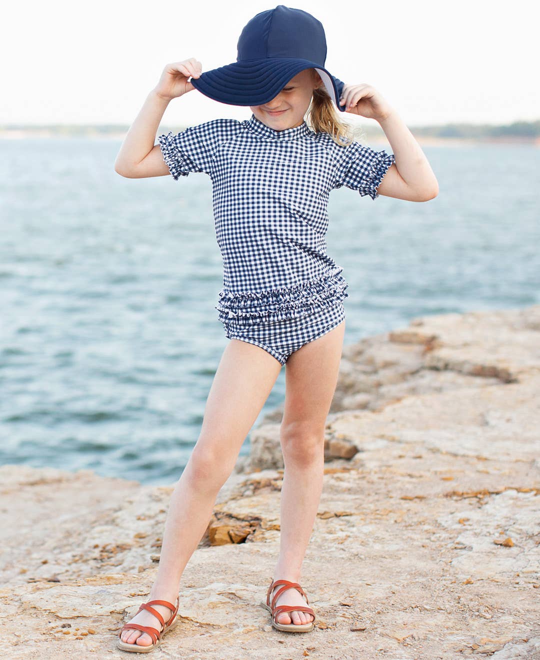 RuffleButts + RuggedButts Swim Hat - Navy