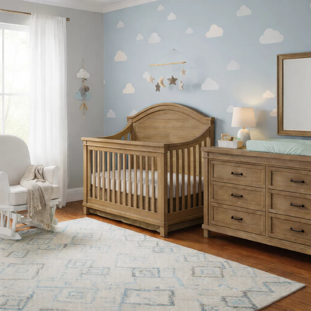 Baby Appleseed Rowan Arch Top Convertible Crib - Sandwash