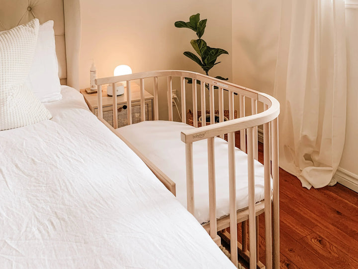 Baby Bay Bedside Bassinet - Solid Wood Natural FInish