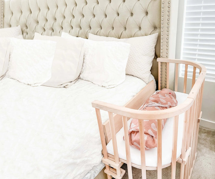 Baby Bay Bedside Bassinet - Solid Wood Natural FInish