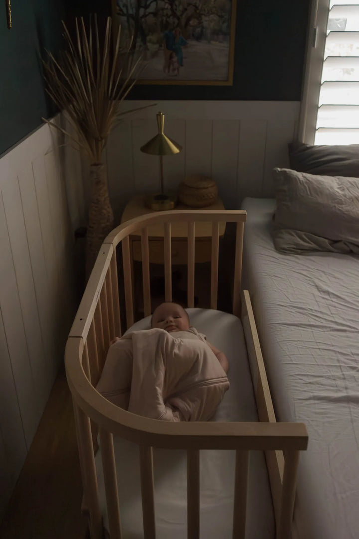 Baby Bay Bedside Bassinet - Solid Wood Natural FInish