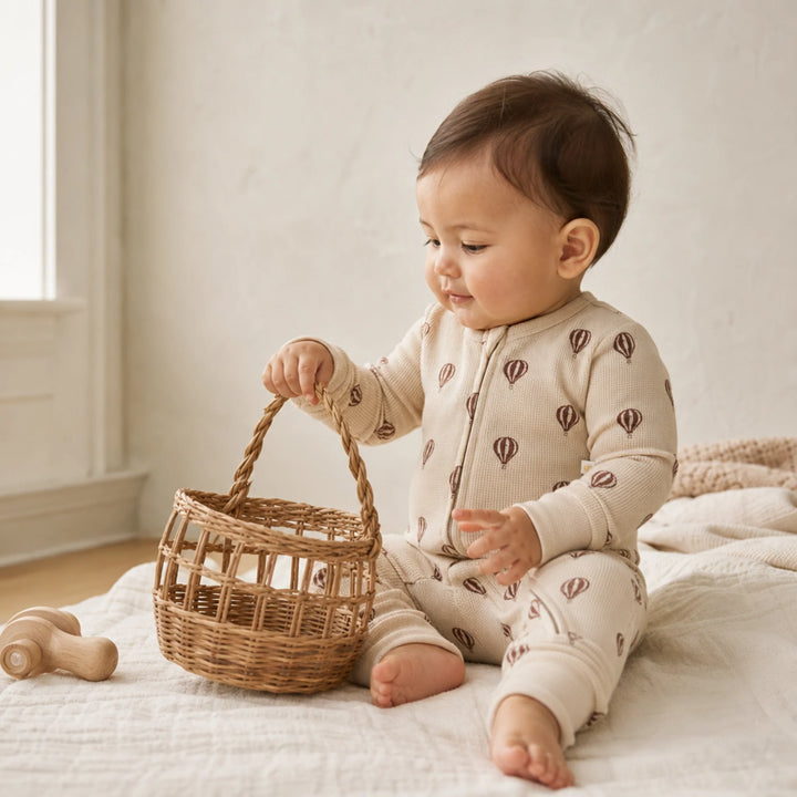 Make Make Organic 2-Way Zip Romper - Balloon Voyage