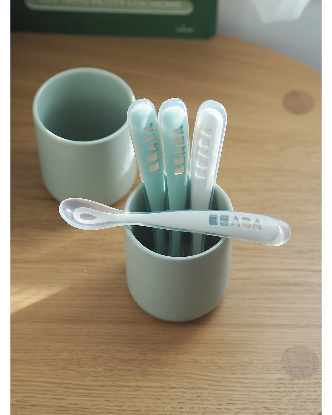 Beaba Silicone Spoons - 4 pk Sage