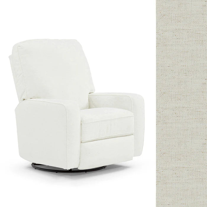 Best Chairs Finn Swivel Glider Recliner - Crypton Snow - In Stock