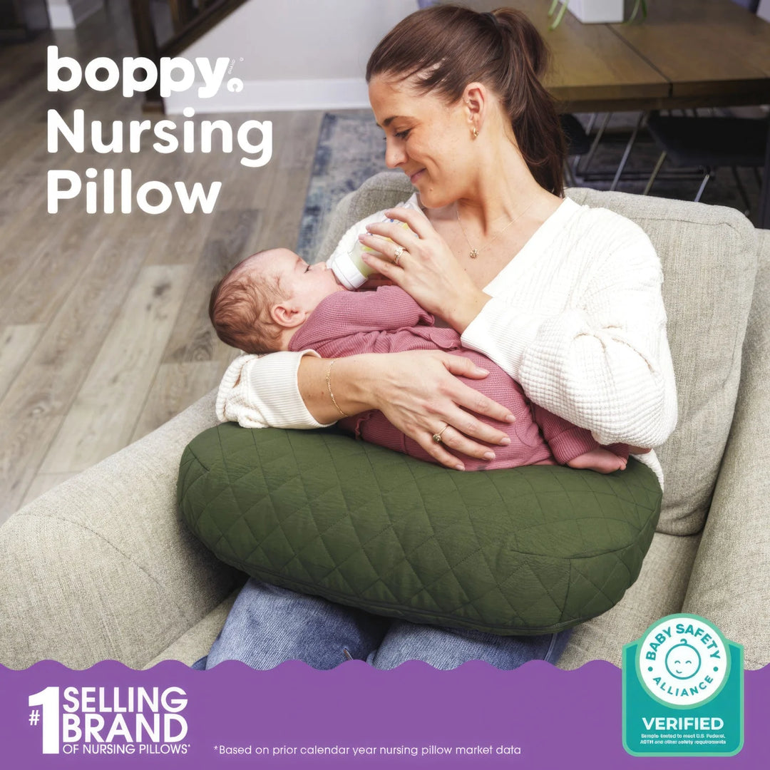Boppy Nursing Pillow Luxe - Quilted Moss