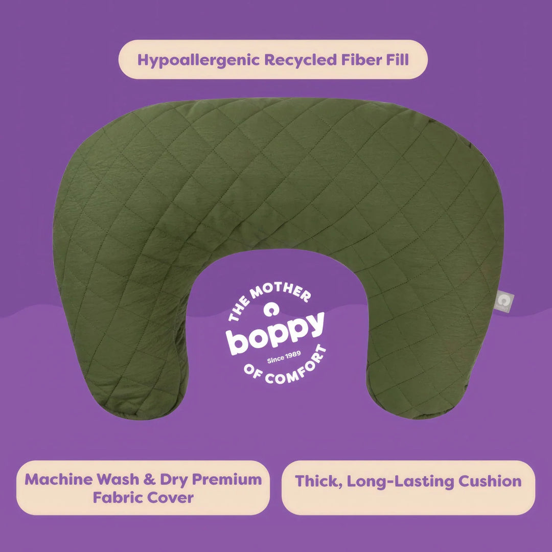 Boppy Nursing Pillow Luxe - Quilted Moss