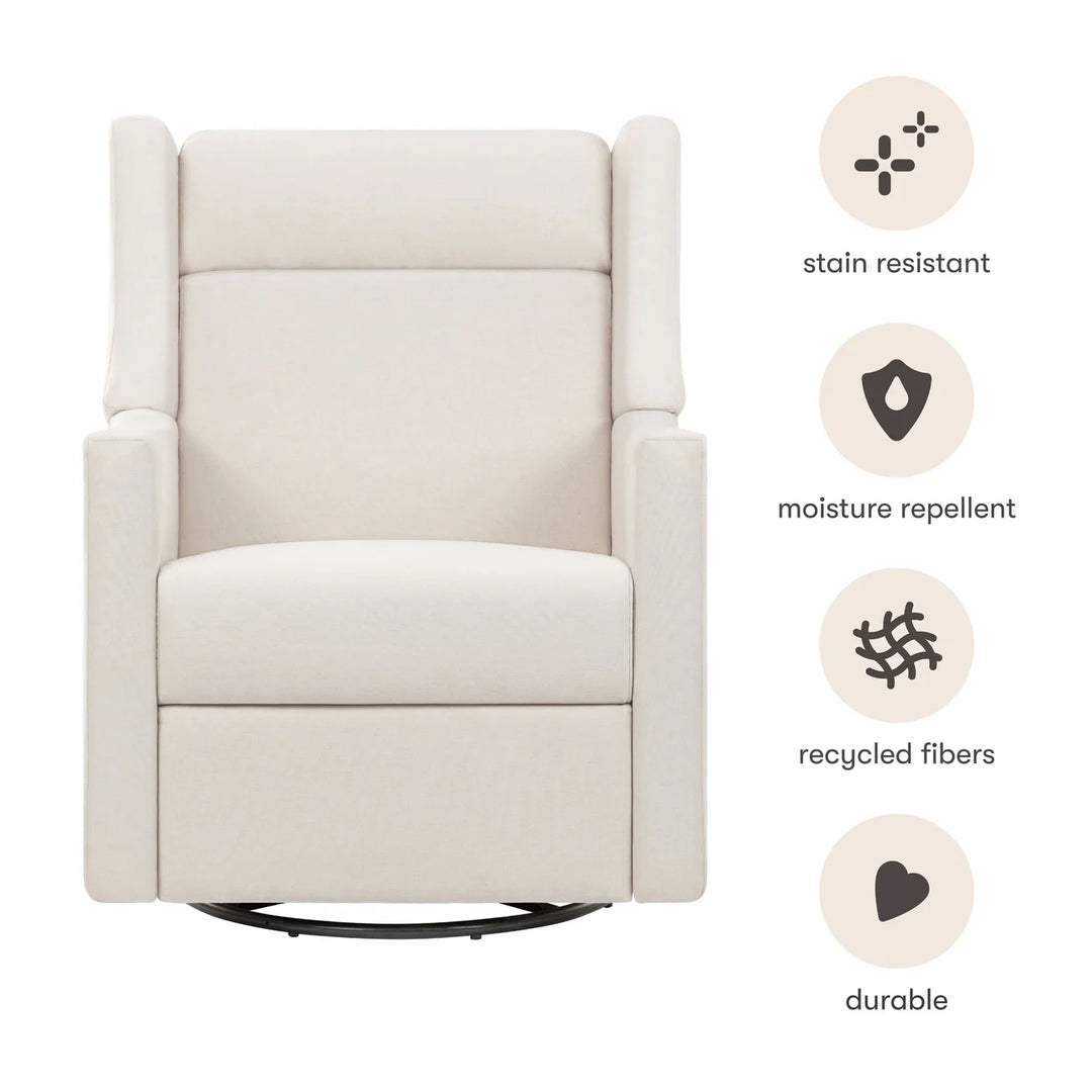 BabyLetto Kiwi Deluxe Power Recliner and Swivel Glider with Heat and Massage
