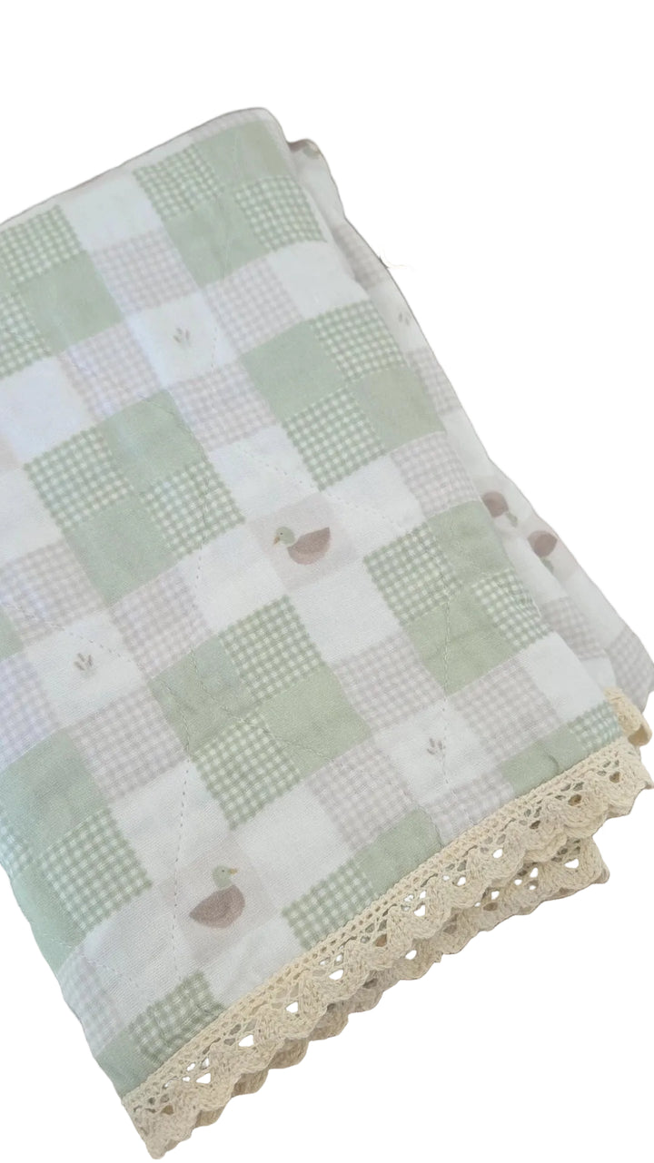Little Mallard Duck Quilted 6 Layer Gauze Blanket
