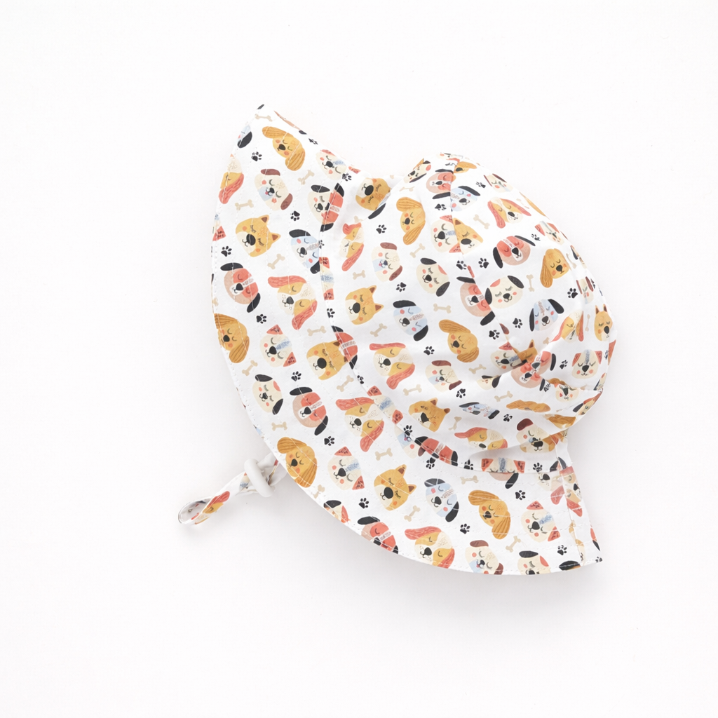 Huggalugs Bucket Hat UPF 50+ with Adjustable Breakaway Strap - Puppy