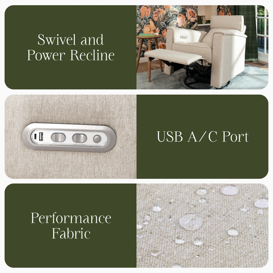 Namesake Willa Plus Power Glider Recliner w/Power Headrest