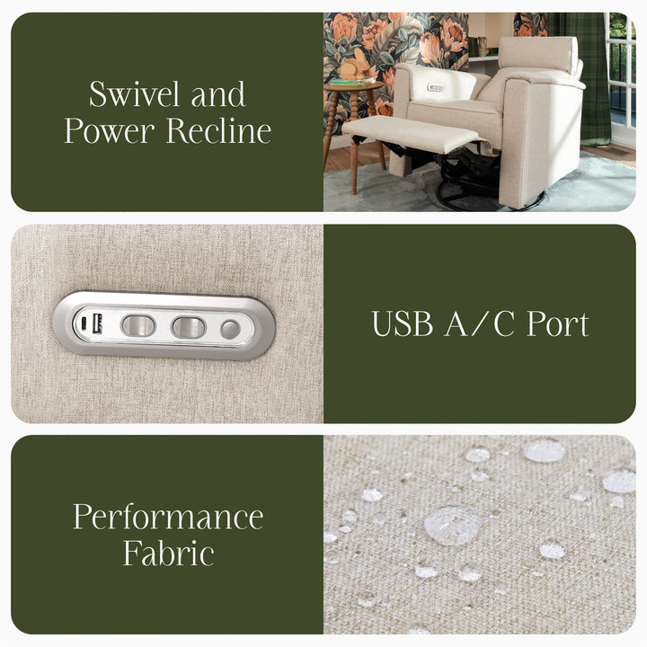 Namesake Willa Plus Power Glider Recliner w/Power Headrest