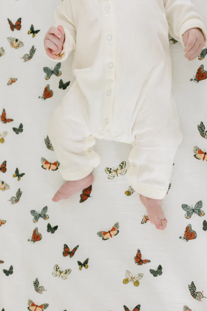 Clementine Kids Butterfly Migration Crib Sheet