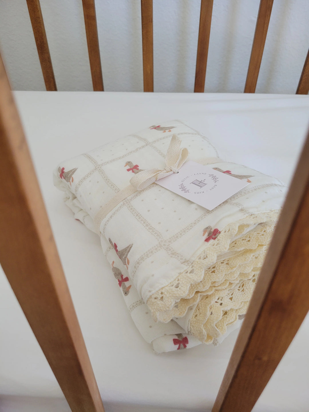 Red Bow Goose Quilted 6 Layer Blanket