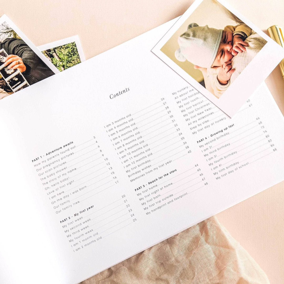 Blush and Gold My Baby Journal Newborn Keepsake Memory Book Gift