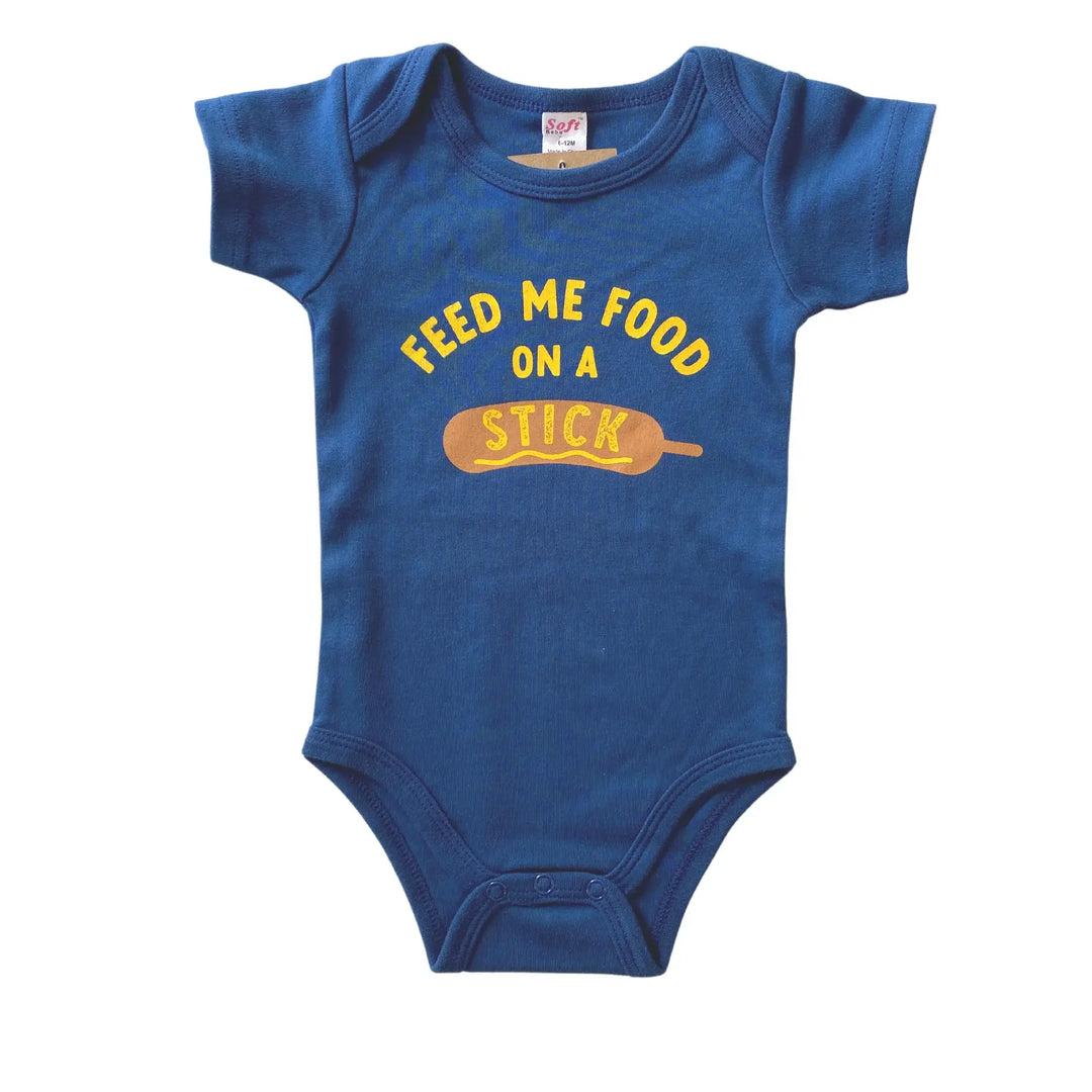 Sweetpea & Co. Feed Me Food on a Stick Onesie