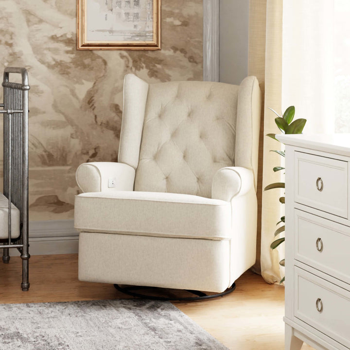 Namesake Harbour Electronic Recliner and Swivel Glider in Eco-Performance Fabric with USB port | Water Repellent & Stain Resistant