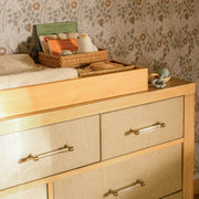 Namesake Eloise 7-Drawer Assembled Dresser in Honey and Performance Sand Eco-Weave