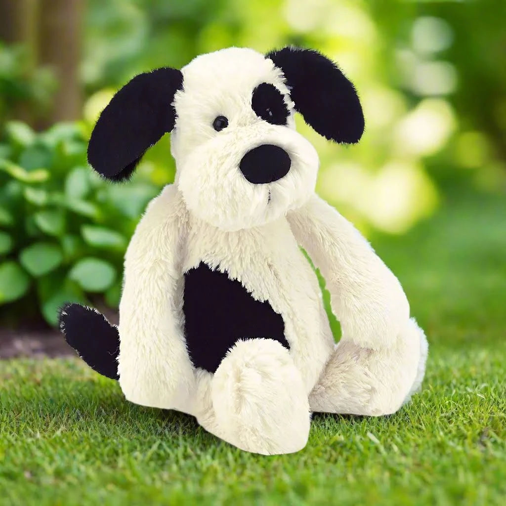 Jellycat Bashful Black & Cream Puppy