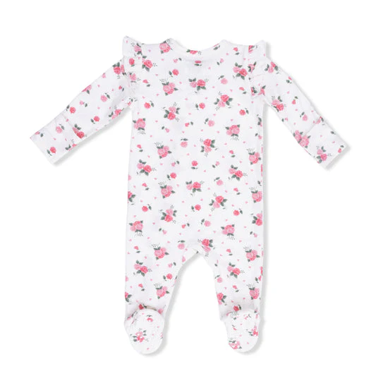 Pink Rosettes 2 way Zipper Footie