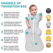 Swaddle Up Transition Bag - Grey Stripes