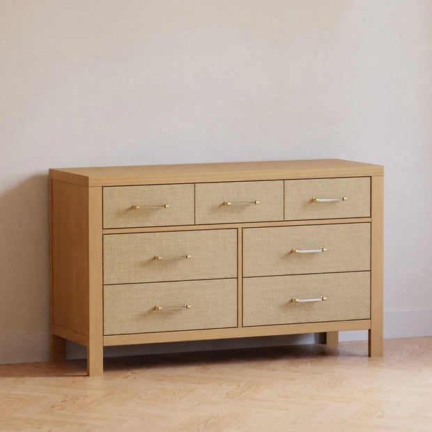 Namesake Eloise 7-Drawer Assembled Dresser in Honey and Performance Sand Eco-Weave