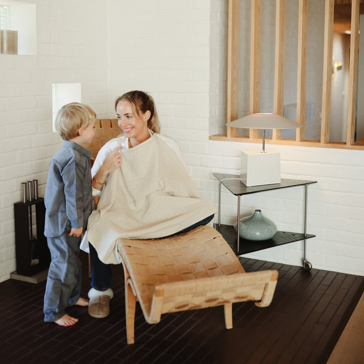 Mushie Muslin Nursing Cover Fog