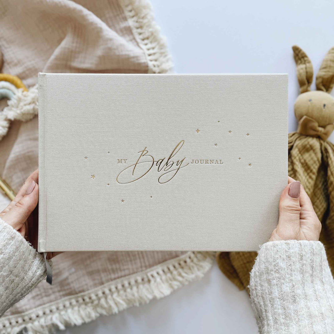 Blush and Gold My Baby Journal Newborn Keepsake Memory Book Gift