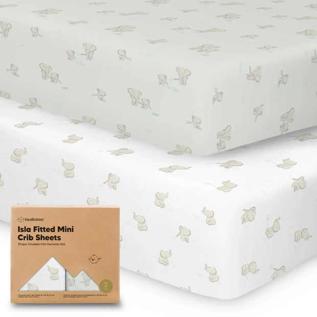 KeaBabies Isla Bamboo Mini Crib Sheets