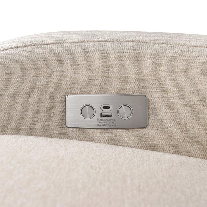 Babyletto Nami Electronic Recliner and Swivel Glider Recliner with USB port