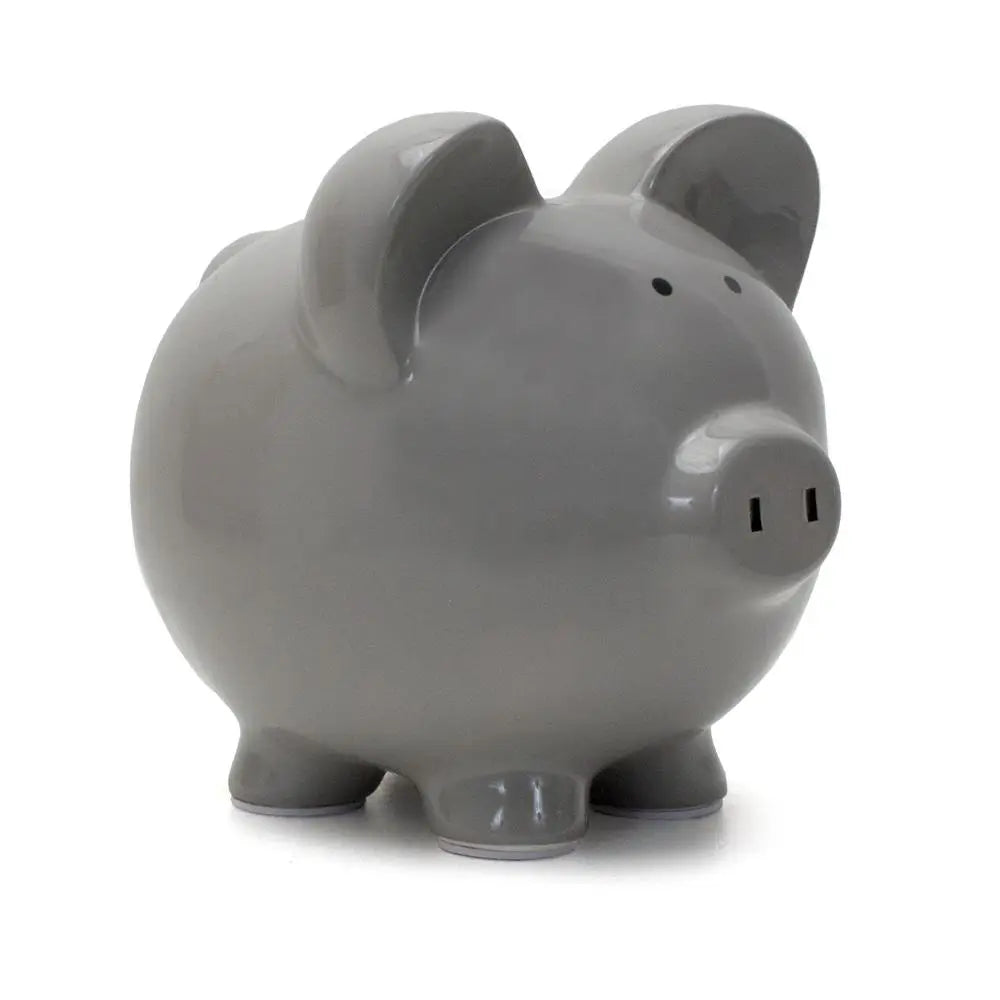Gray Ceramic Big Ear Pig Bank