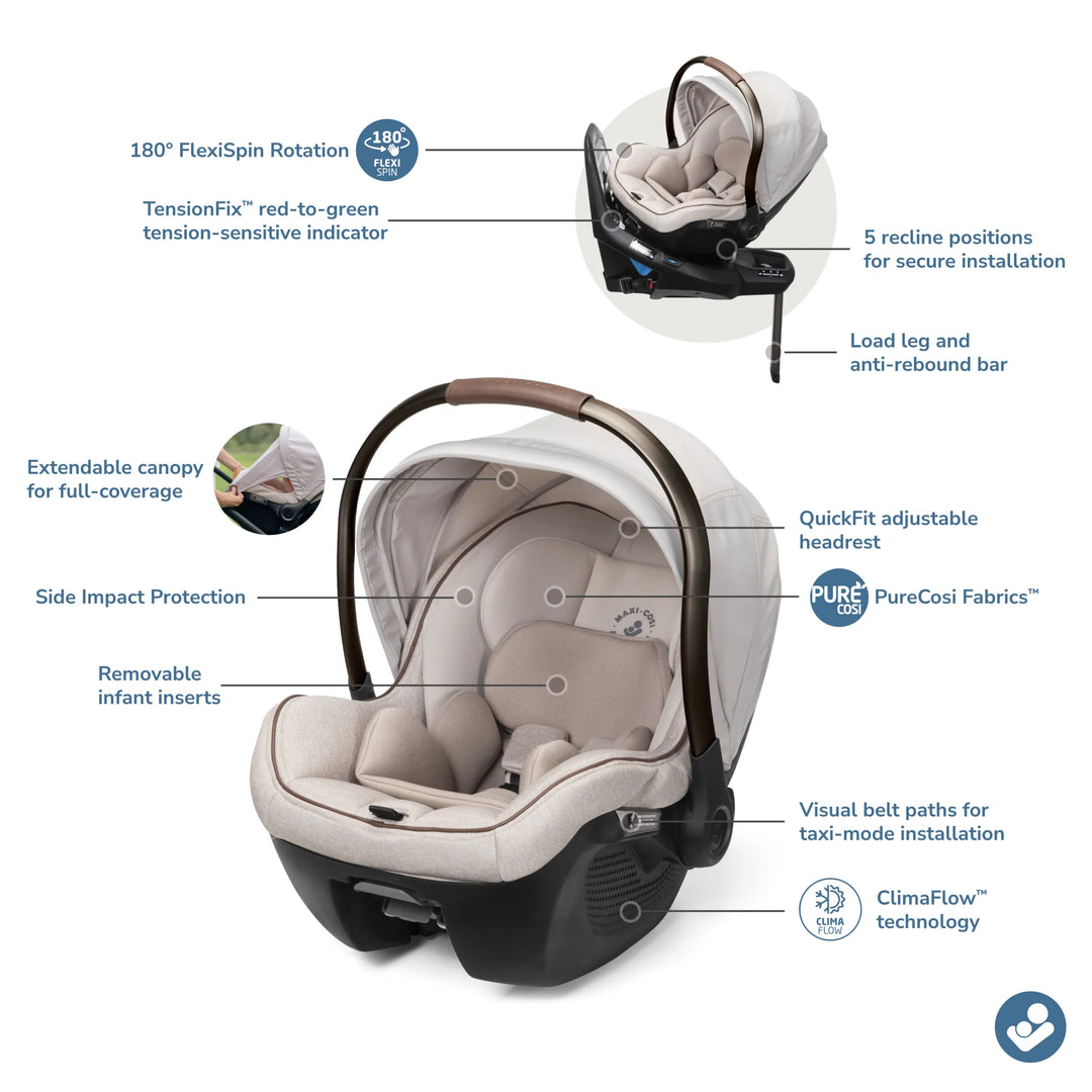 Maxi- Cosi Peri 180° Rotating Infant Car Seat - Desert Wonder | FLOOR MODEL