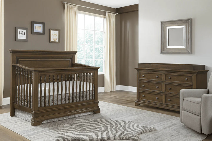Rosewood Flat top 2 piece Crib and Dresser Set