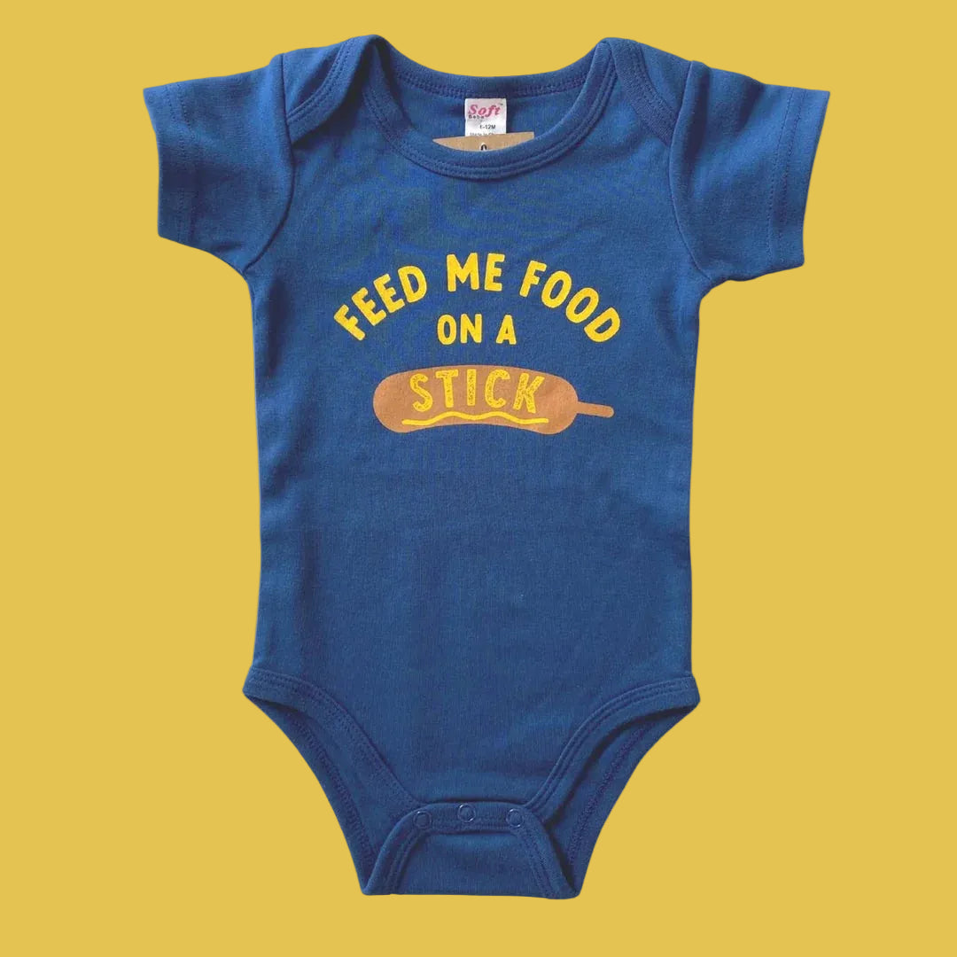 Sweetpea & Co. Feed Me Food on a Stick Onesie