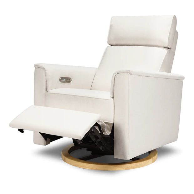 Monogram by Namesake Willa Power Recliner w/ Adjustable Headrest & USB Port & Wood Base