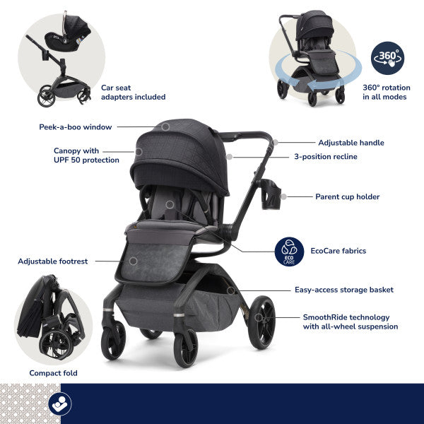 Maxi Cosi Tana 360 Rotating Modular Stroller Baby Grand