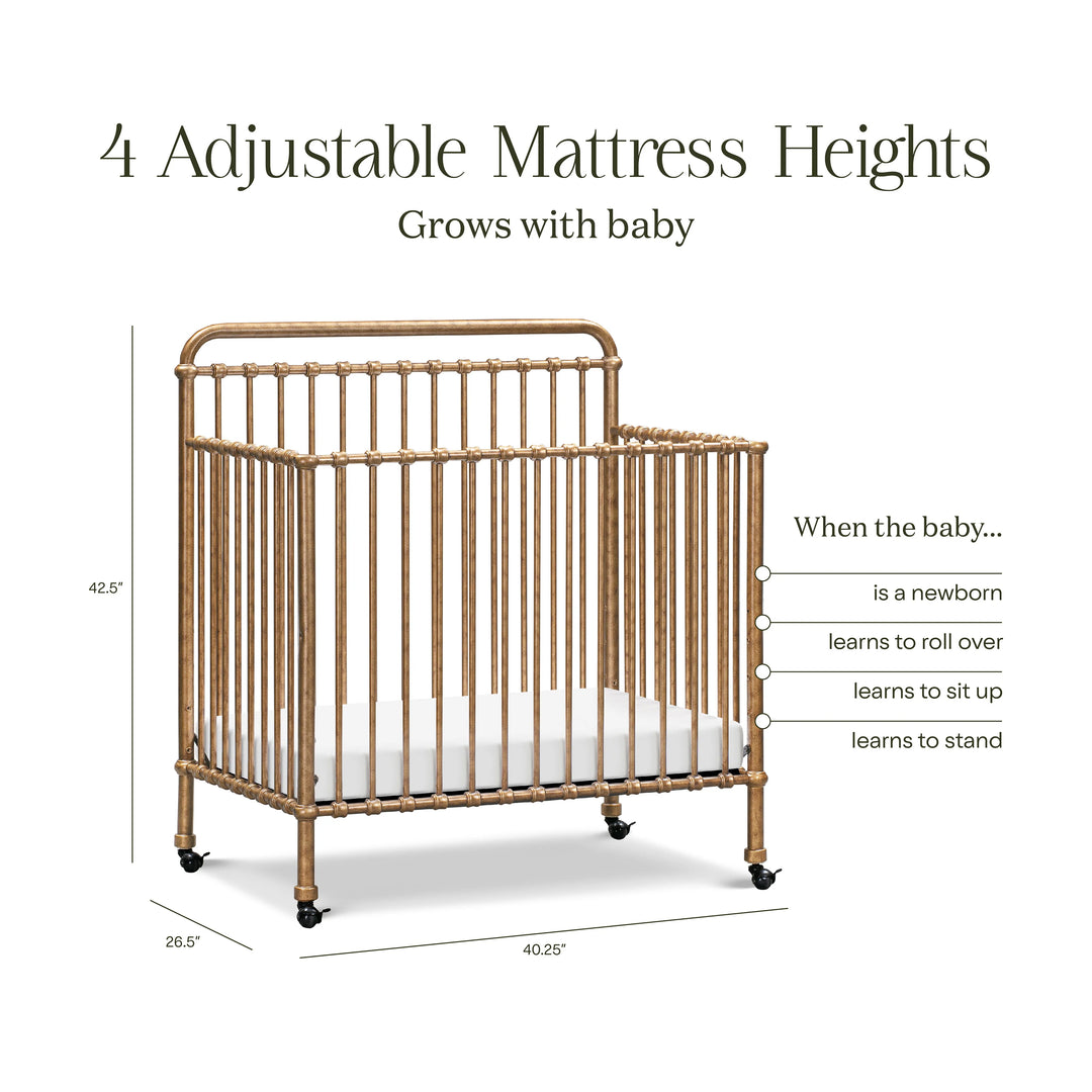 Naemsake Winston 4-in-1 Convertible Mini Crib