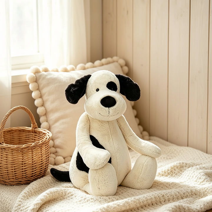 Jellycat Bashful Black & Cream Puppy