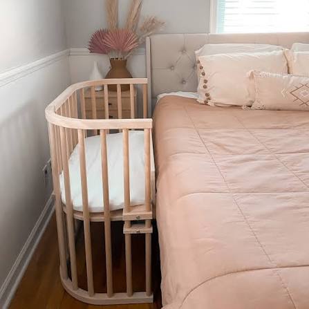 Baby Bay Bedside Bassinet - Solid Wood Natural FInish