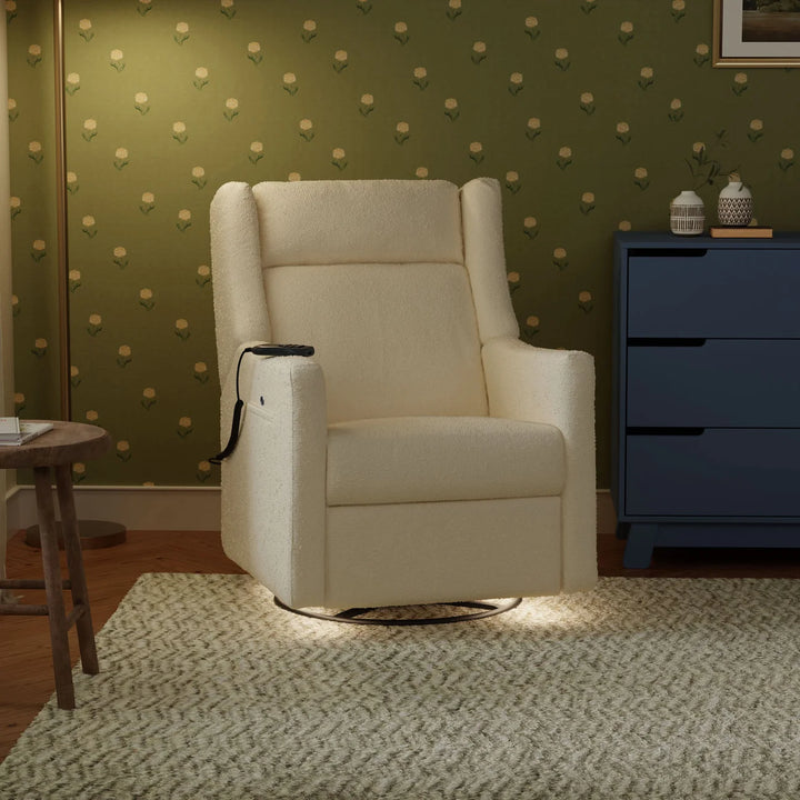 BabyLetto Kiwi Deluxe Power Recliner and Swivel Glider with Heat and Massage