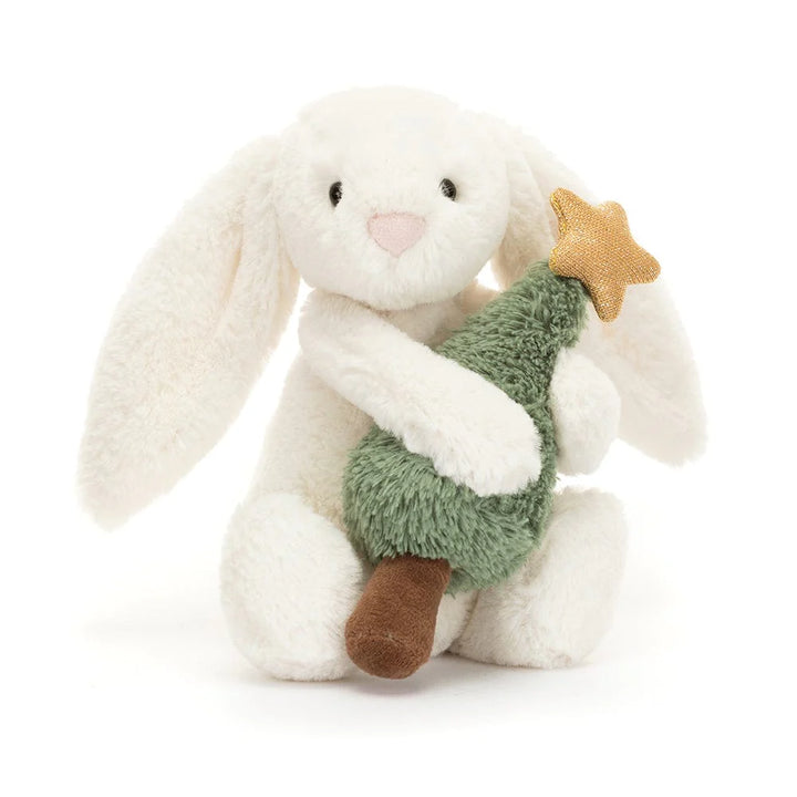 Jellycat Bashful Bunny w/Christmas Tree