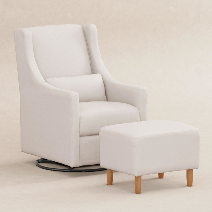 Babyletto Toco Swivel Glider and Ottoman in Eco-Performance Fabric | Water Repellent & Stain Resistant