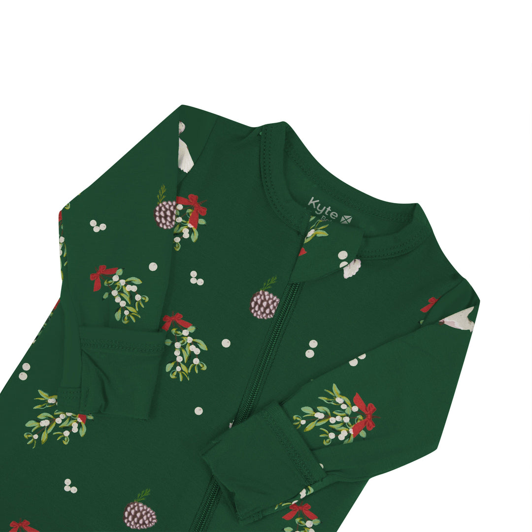 Kyte Baby Zipper Footie - Mistletoe