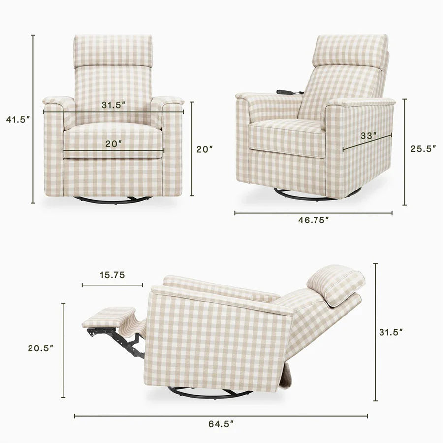 Willa Deluxe Power Glider Recliner w/ Heat & Massage and Lights - NEW!