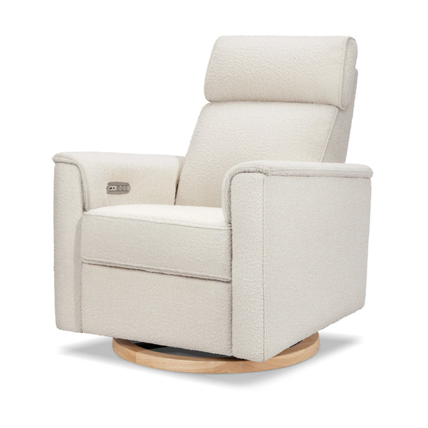 Monogram by Namesake Willa Power Recliner w/ Adjustable Headrest & USB Port & Wood Base