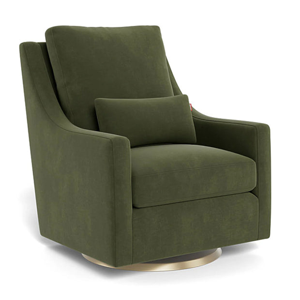 Monte Design Vera Swivel Glider Moss Green Velvet and Ottoman