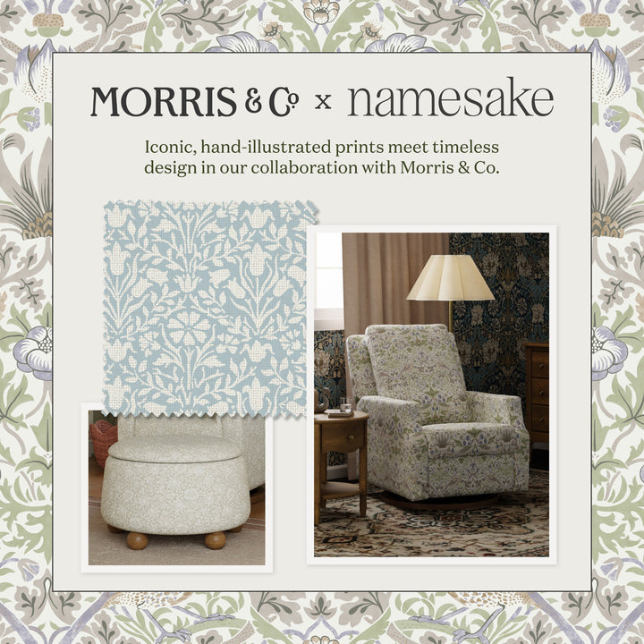 Morris & Co. x Namesake Crawford Pillowback Comfort Swivel Glider